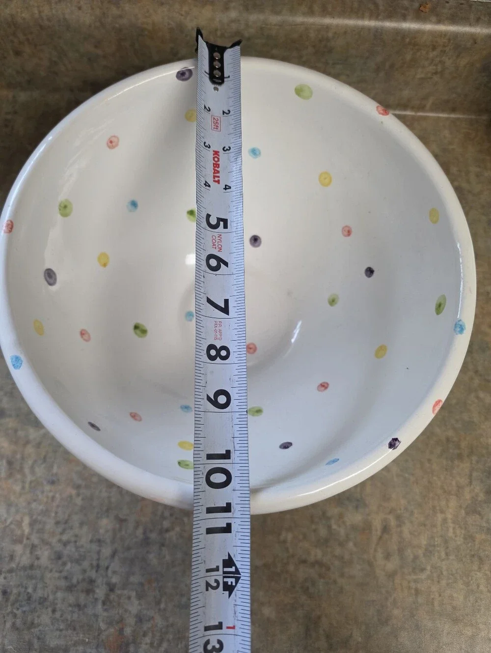 Faiancas Neto & Gomes Large Round Bowl Multicolour Spotty Polksdots